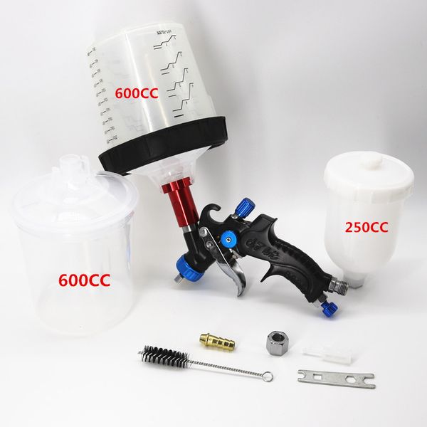 

602 spray gun 1.0m nozzle auto car paint spot repair sprayer hvlp spray gun with paint mixing cup and pps spray cup adapter