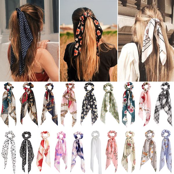 

women's ponytail print pattern bow hair accessories christmas 1 pcs, Silver
