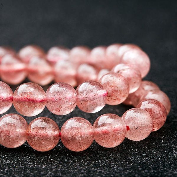 

link, chain 2021 pink rose powder crystal quartz natural stone streche bracelet elastic cord pulserase jewelry beads lovers woman gift, Black