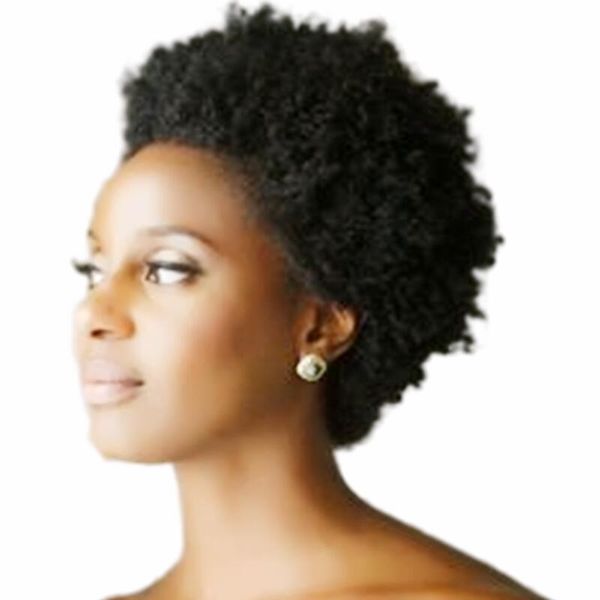 

short kinky wigs for black women curly afro natural color machine made cosplay human hair pixie wig cap, Black;brown