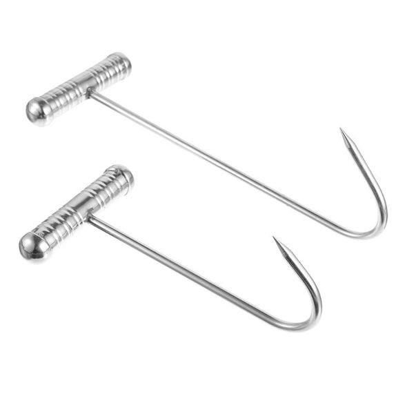 

hooks & rails 2 pcs stainless steel t hook butcher practical boning