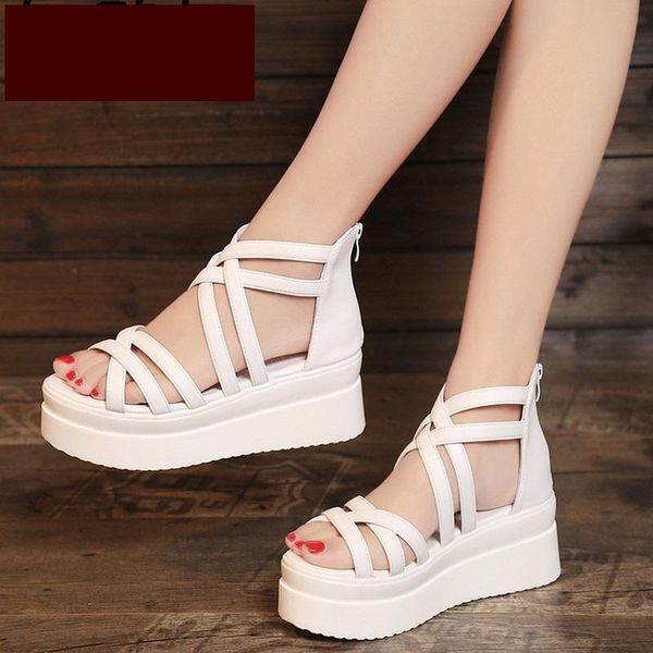 

sandals women's sandals,platforms wedges shoes,thick bottom summer heels,open toe,back zip,black,white,drop shoes