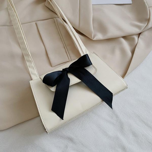 

evening bags bow decoration design small square bag casual 2021 pu leather ins shoulder armpit women trendy high crossbody sac