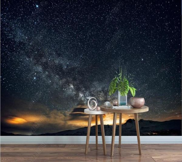 

wallpapers papel de parede starry sky stars universe dark night fantasy 3d wallpaper mural,living room home decor