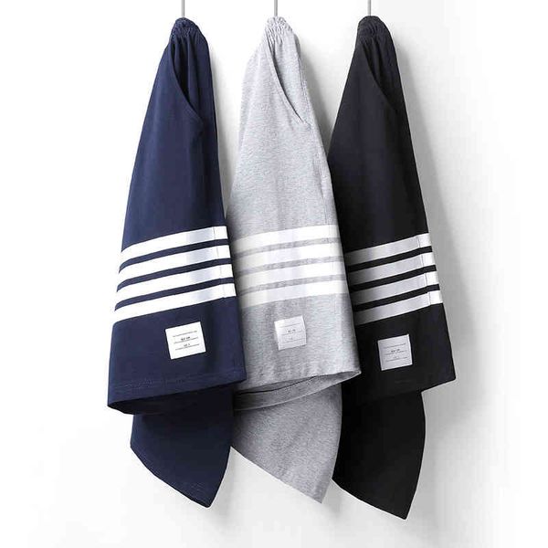 

men's shorts summer tb men wear loose four bar student casual sports pants pure cotton couple five point, White;black