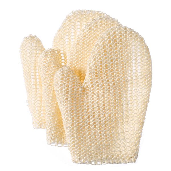 Guante de ducha exfoliante para baño, esponja vegetal de Sisal Natural, guantes de fibra de esponja para depurador de Spa, 20x16cm