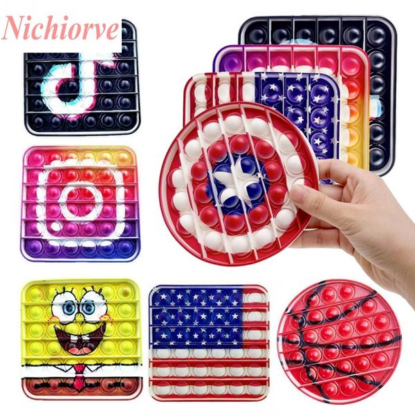 

new tiktok ins flags fidget push bubble fidget sensory toy autism special needs squeeze funny dinosaur antistress stress relief toys