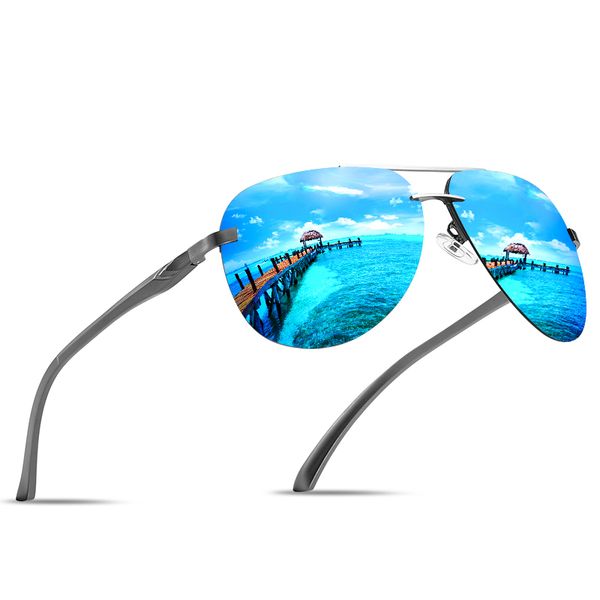 

classic vintage fringe aviation pilot sunglasses for men anti-glare glasses metal oval frame shades uv400 lentes de sol mujer glasses wholes, Silver
