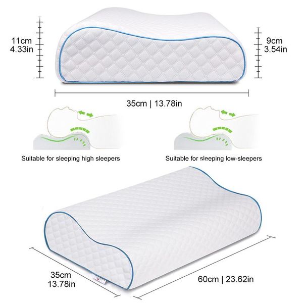

pillow neck protection slow rebound shaped memory foam bed orthopedic reduce pain cervical health care pillows 60*30cm