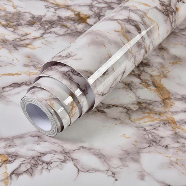

wallpapers waterproof oil-proof marble self adhesive wallpaper contact paper wall stickers pvc bathroom kitchen counterhome improvement
