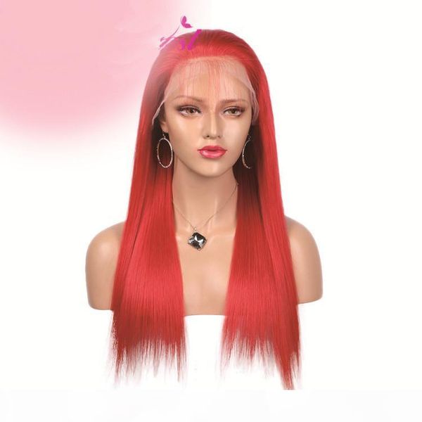 

red human hair full lace wig silky straight glueless lace front wigs long ping virgin hair wig, Black;brown