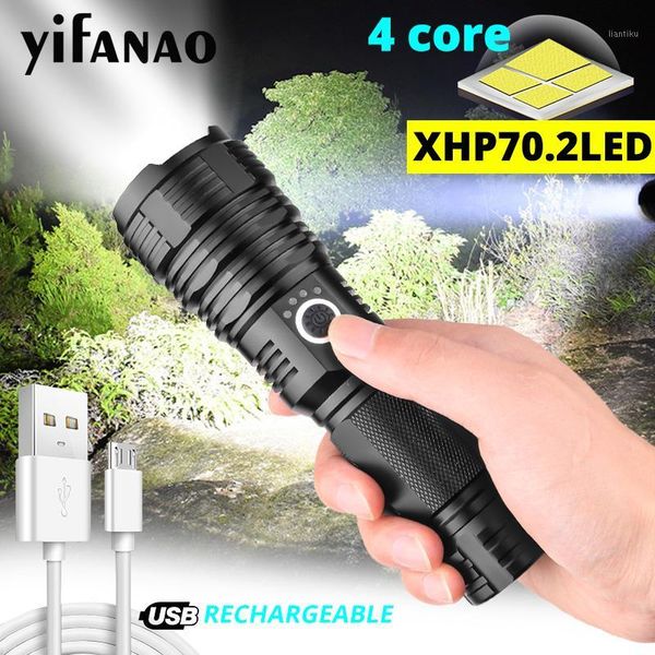 

flashlights torches xhp70.2 powerful 26650 ultra bright zoom torch t6 camping lamp usb rechargeable xhp50.2 led actical light for fishing1