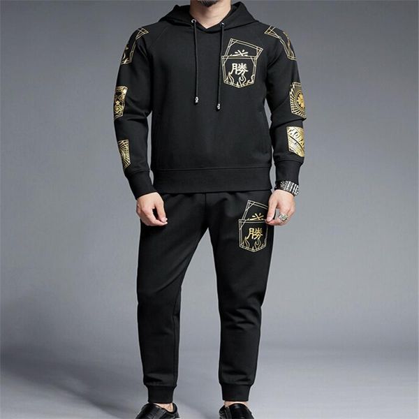 

men's tracksuits winter slim embroidered sportswear clothing cotton, Gray