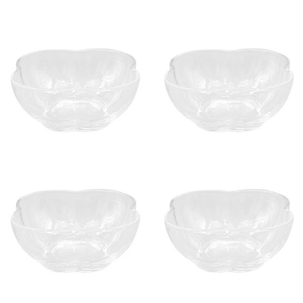 

bowls 4pcs practical glass fruit salad durable snack dessert (transparent)