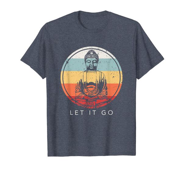 

let it go buddha meditationt-shirt vintage zen buddhist gift, White;black