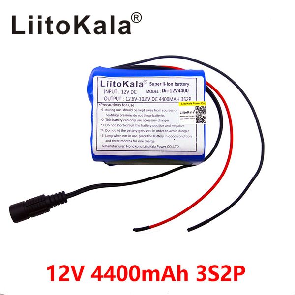 

liitokala portable 12v 4400mah 18650 rechargeable lithium battery batteries pack for cctv camera mid gps 4000mah