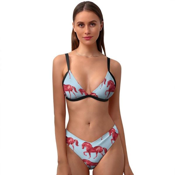 

one-piece suits horse bikini swimsuit v shape skimpy swimwear surf ladies 2 piece bathing suit