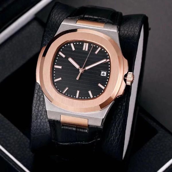

wristwatches classic automatic mechanical men watch silver rose gold sapphire stainless steel transparent grey blue black, Slivery;brown