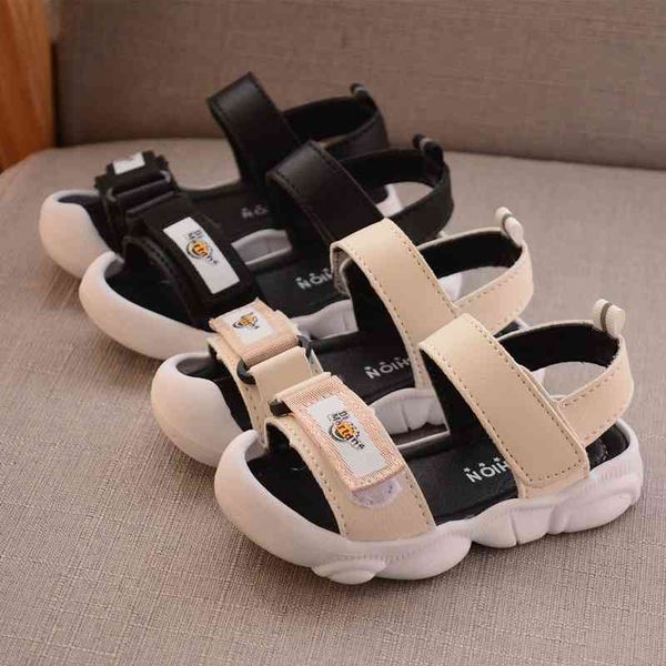 Estate Bambini Scarpe per bambini Sandali da spiaggia per ragazzi Ragazze Casual Sport Sandali per bambini Sandali PU Gomma Hook Loop EU 15-25 # 210713