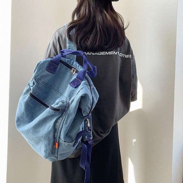 

backpack women denim travel female schoolbag school bags for teenage girls mochilas feminina bookbag bag pack sac a dos bagpack