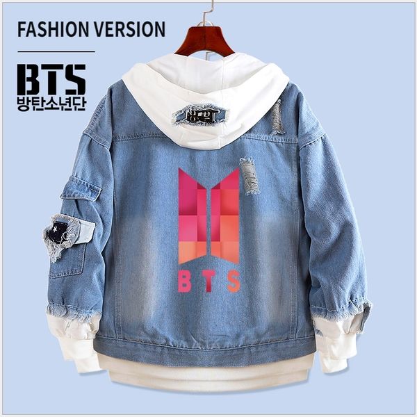 

bulletproof youth league bts surrounding cowboy sweater korean fashion leisure leave two coats for men and women, Black