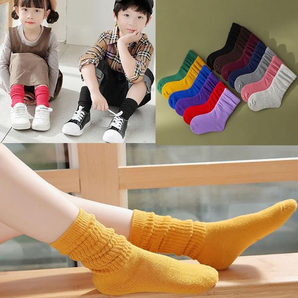 

socks children's sock spring and autumn pure color kids boy heaps baby knee high candy colors girls sneaker boot, Pink;yellow