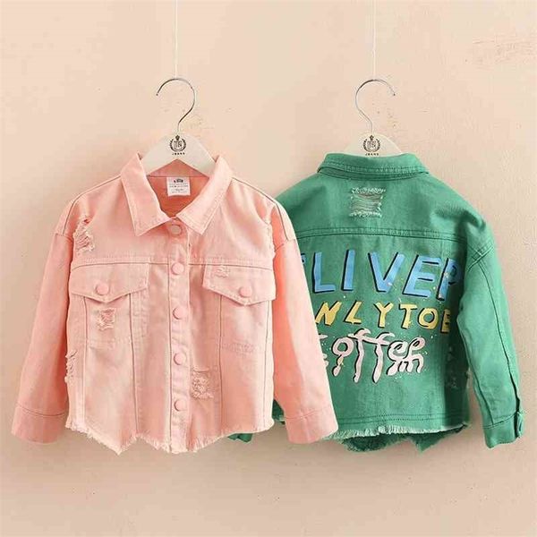 

autumn spring fashion2 3 4-8 10 12 years teenage christmas gift little child baby coat kids denim jacket for girls 210701, Blue;gray