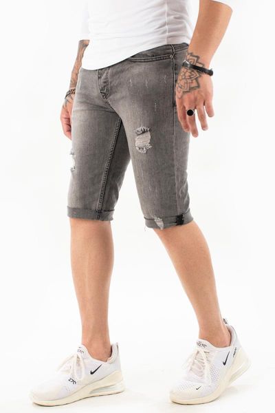 

men's shorts deepsea male laser cut slim fit jeans 2100136, White;black