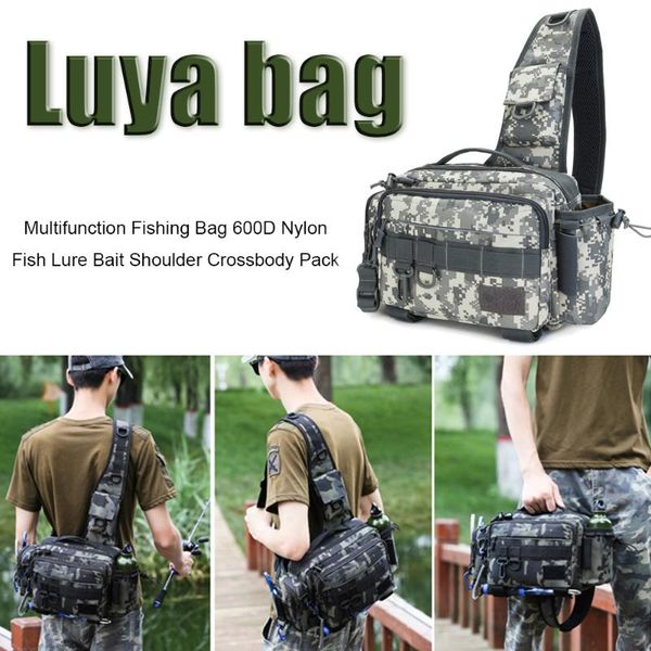 

fishing accessories tackle bags portable shoulder crossbody bag waist fanny pack fish lures gear line hook swivel storage pouch equipment