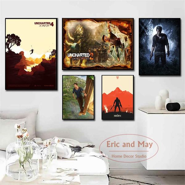 

paintings video games uncharted poster and print vintage decor picture canvas painting style living room decoration plakat