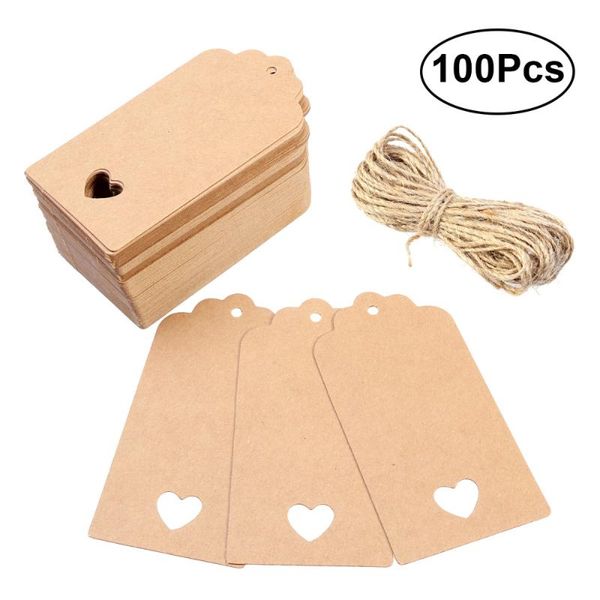 

other arts and crafts 100pcs 10.5*5.5cm hollow heart scalloped kraft paper / blank tag wedding favour gift diy luggage price label