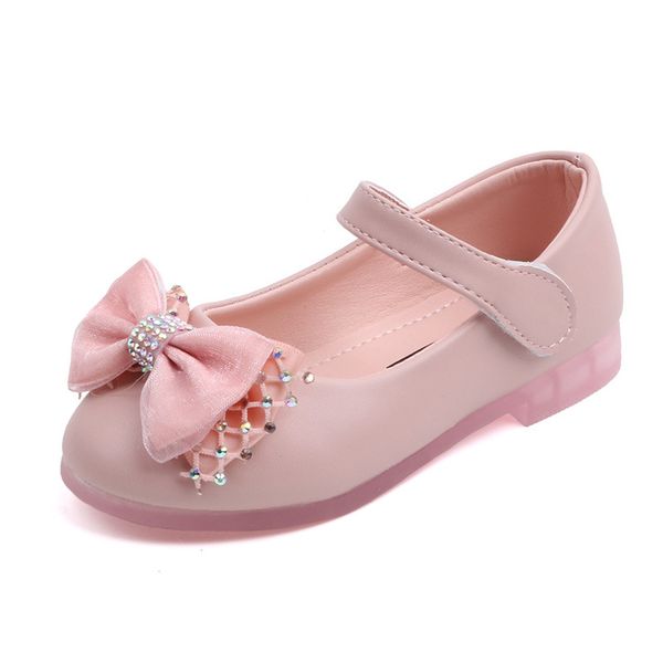 

toddler girls dress ballerina mary jane flats shoes artificial leather girls loafers colorful rhinestones bow-knot baby flats, Black;red