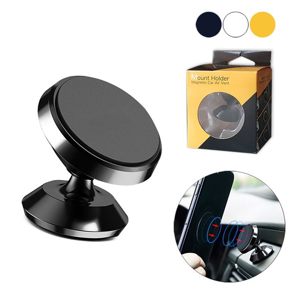 

4 magnetic metal air vent magnetic car holder mount stand dashboard for iphone all smartphones with package