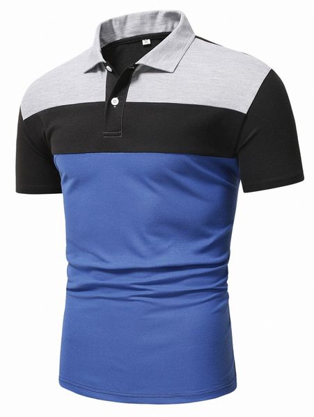

men cut and sew polo shirt w4cq#, White;black
