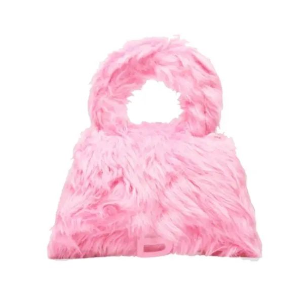 

net red same hairy hourglass bag autumn and winter fashion candy color plush single shoulder diagonal handbag trendy