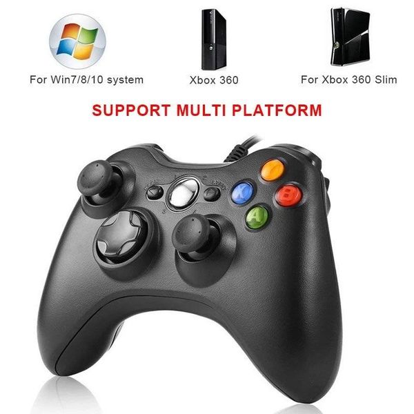 

game controllers & joysticks usb wired controller gamepad vibration joystick for windows 7/8/10 xbox 360 controle laptop