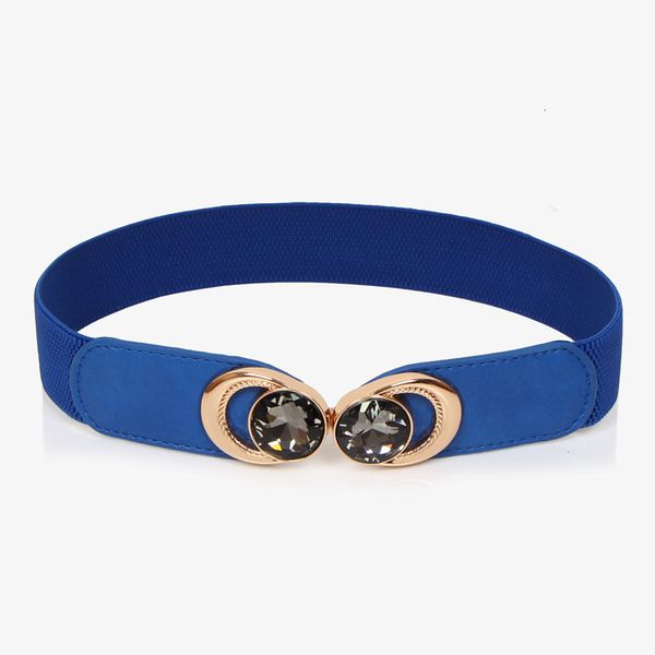 

new women's double button elastic belt korean fashion diamond thin waist cover versatile skirt decorative belt, Black;brown