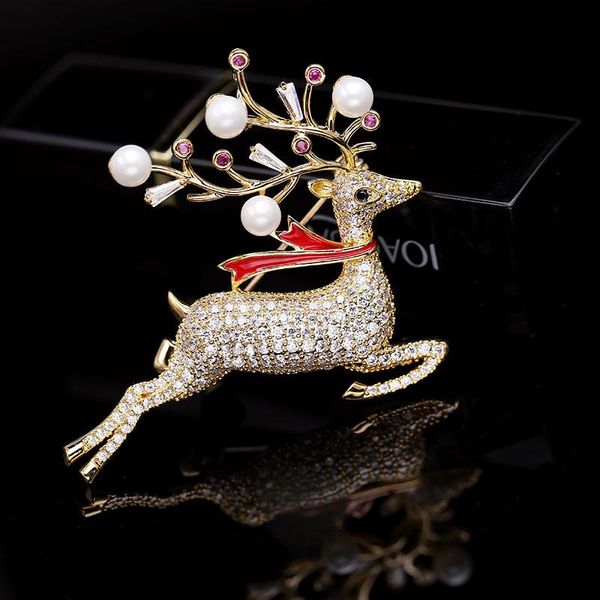 

pins, brooches luxury elk deer vintage animal brooch pin women jewelry badges fashion cloth decors accessories, Gray