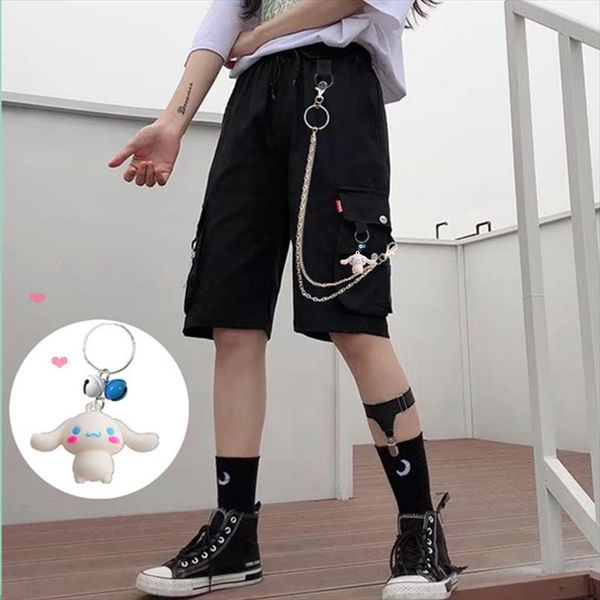 

capris summer students korean womens shorts version ins loose over knee high waist versatile wide leg tooling, White;black