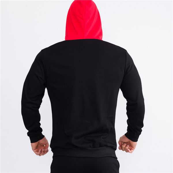 

new 2021 men gyms hoodies fitness bodybuilding sweatshirt closure sportswear male workout hooded jacket clothing dqap, Black