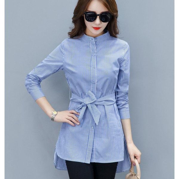 

women's blouses & shirts office work wear women spring summer style chiffon lady casual bow tie sashes long sleeve blusas df1771, White