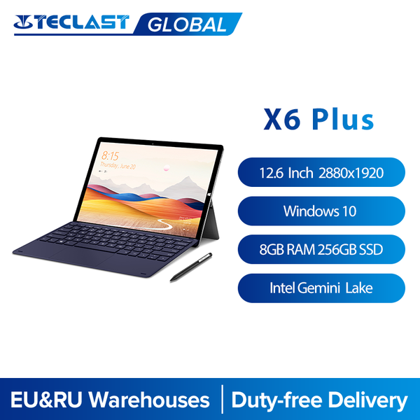 

tablet pc teclast x6 plus 2 in 1 12.6" ips 2880x1920 windows 10 intel gemini lake n4100 8gb ram 256gb ssd dual wi-fi type-c