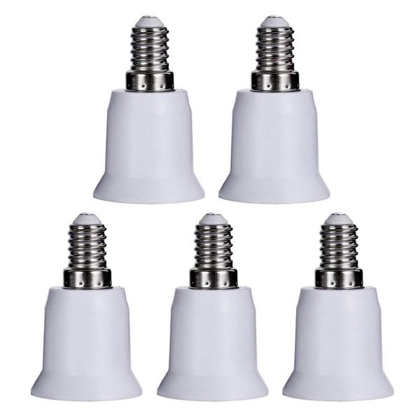

5pcs e14 to e27 base screw light lamp bulb holder adapter socket converter led lamp base holder converters for home lighting
