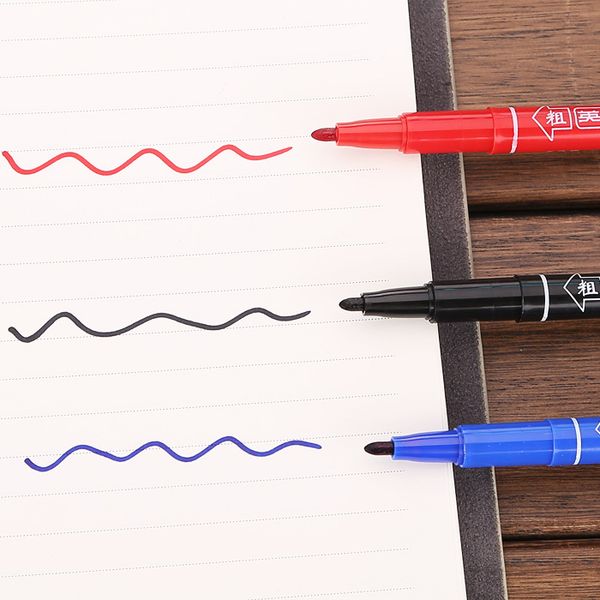 

small double-headed marker pen two written lines mark oily optical disc glass ceramic plastic marker