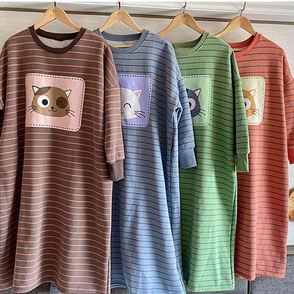 

cute cartoon nightgowns dressing gown women sleepwear summer nightdress cotton nighty sleepshirt plus size pijamas pyjama, Black;red