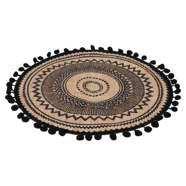 

mats & pads 1pc round braided woven for drinks heat resistant mat home use