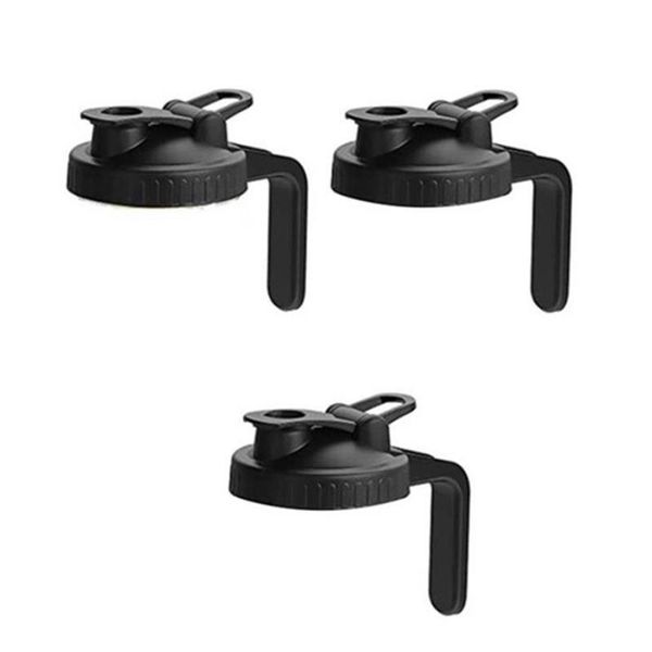 

kitchen storage & organization 3 pack wide mouth mason jar lids,flip cap canning lids& easy pour spout for drinking lemonade tea jam cold br