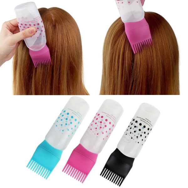 

3 colors shampoo bottle plastic oil comb applicator bottles big capacity dispensing salon hair coloring styling accessories