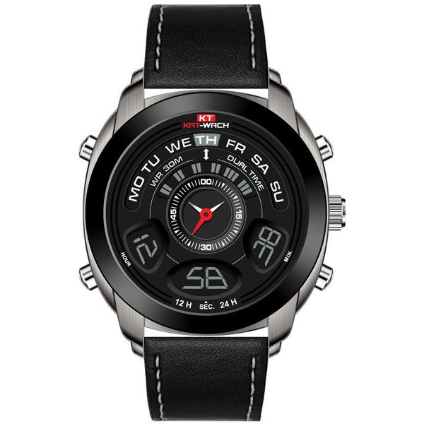 

wristwatches kat-wach multi-function electronic watch outdoor sports luminous men's quartz waterproof, Slivery;brown