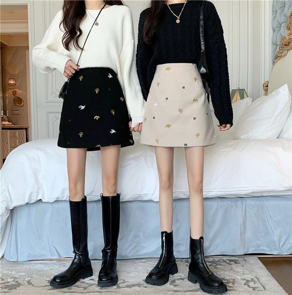 

skirts black embroidered textured skirt casual zipper night out mini women spring elegant funny